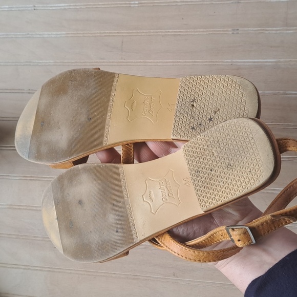 Labu Genuine Leather Stylish Tan Quality Neutral Ankle Strap Leather Sandals - Picture 7 of 8